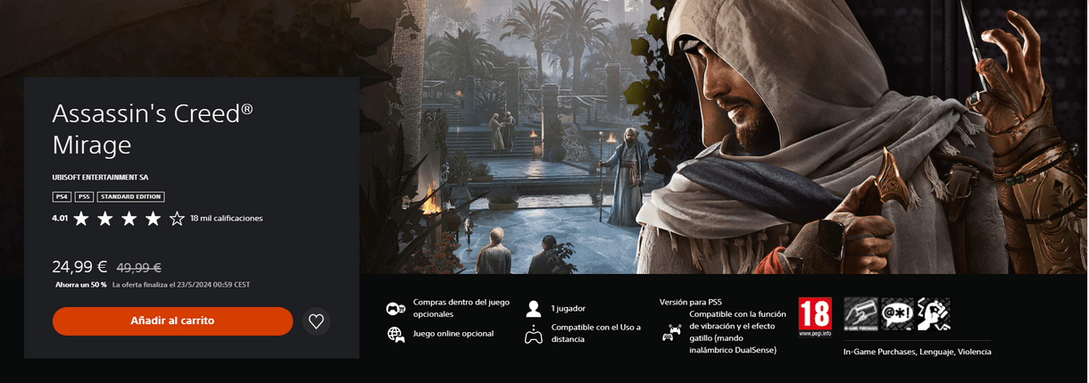 assassins creed mirage ps store oferta